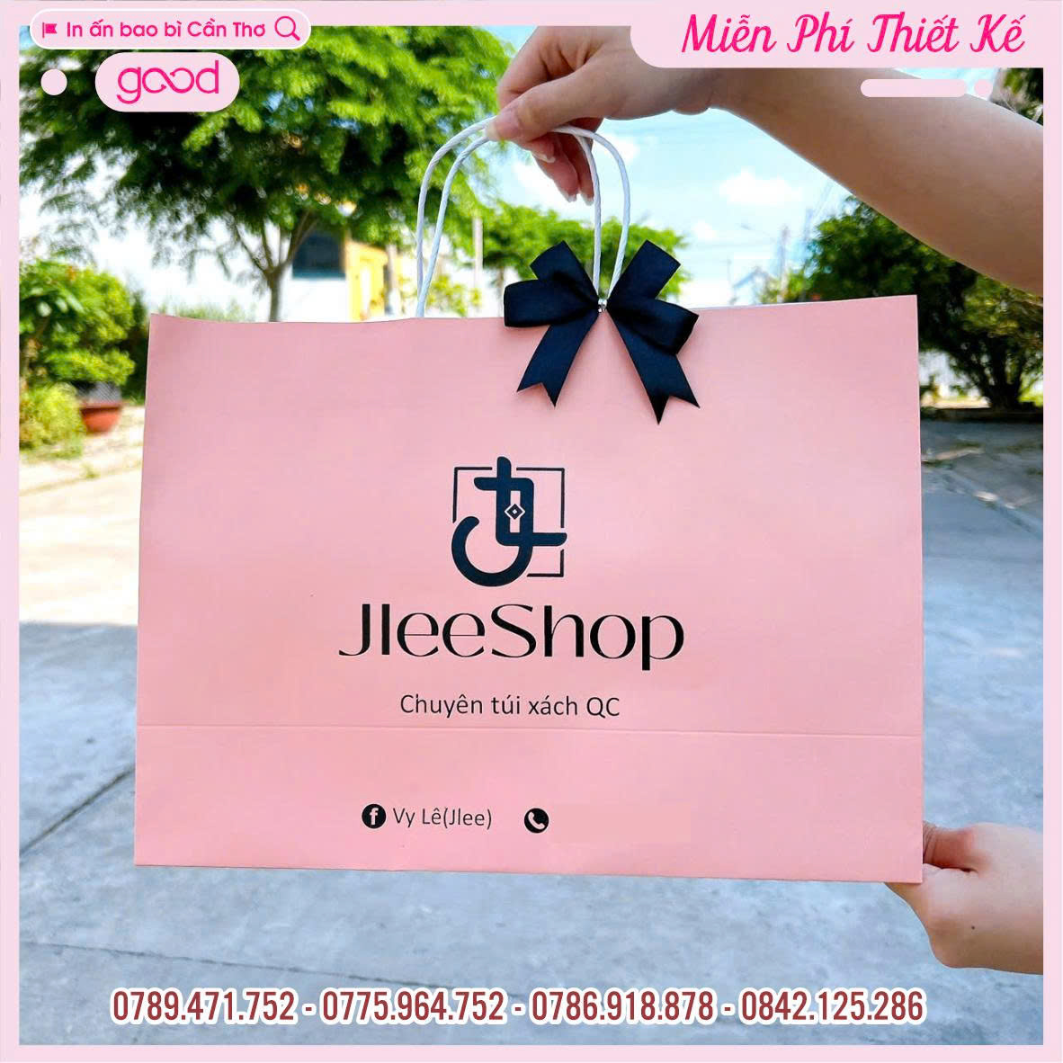 TÚI NỀN HỒNG ĐÀO IN LOGO